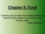 Chapter 9: Food