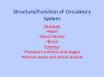Structure/Function of Circulatory System PowerPoint PPT Presentation