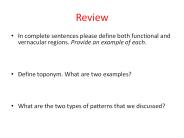 End Of Intro to Geography - Ms. Preissler