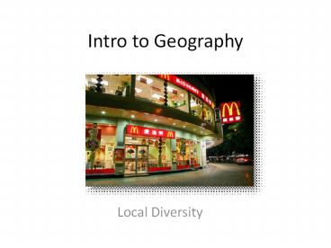 Local Diversity - Ms. Preissler