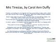 Mrs Tiresias, by Carol Ann Duffy PowerPoint PPT Presentation