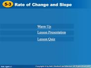 Rate of Change and Slope