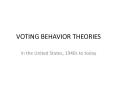 VOTING BEHAVIOR THEORIES PowerPoint PPT Presentation