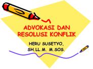 ADVOKASI DAN RESOLUSI KONFLIK