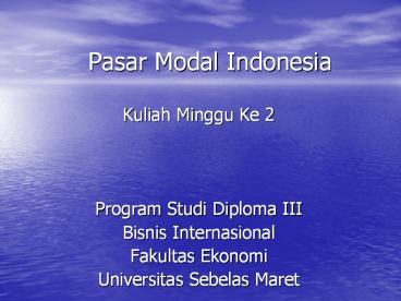 Pasar Modal Indonesia