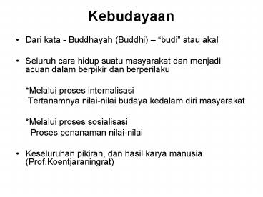 Kebudayaan