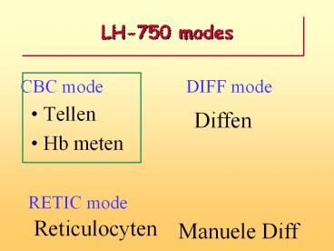 LH-750 modes