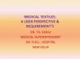 MEDICAL TEXTILES: A USER PERSPECTIVE PowerPoint PPT Presentation
