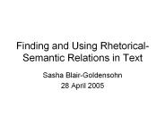 Finding and Using Rhetorical-Semantic Relations in Text