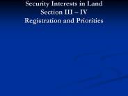 Part 2 Security Interests in Land Section III 