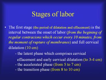 Stages of labor