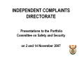 INDEPENDENT COMPLAINTS DIRECTORATE PowerPoint PPT Presentation