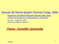Annual All World Gayatri Pariwar Camp, 2009 Hosted by All World Gayatri Pariwar, Bay Area Under the guidance of Shantikunj, Haridwar July 29th  PowerPoint PPT Presentation