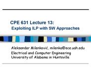 CPE 631 Lecture 13:  Exploiting ILP with SW Approaches