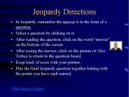 Jeopardy Directions
