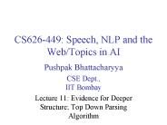 CS626-449: Speech, NLP and the Web/Topics in AI