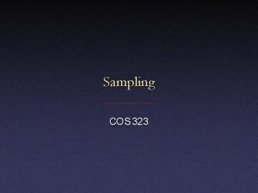 Sampling