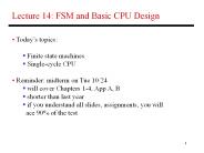 Lecture 14: FSM and Basic CPU Design
