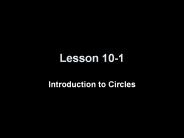 Introduction to Circles