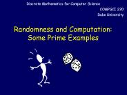 Randomness and Computation: Some Prime Examples