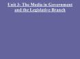 Unit 3- The Media in Government and the Legislative Branch PowerPoint PPT Presentation