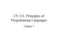 CS 331, Principles of Programming Languages PowerPoint PPT Presentation