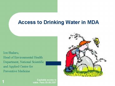 Access to Drinking Water in MDA
