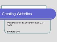 Creating Websites