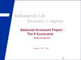 Indianapolis Life Insurance Company  Balanced Scorecard Project Tier II Scorecards Draft Version 2.0        January 21st, 1999 PowerPoint PPT Presentation