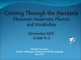 Cruising Through the Standards Phonemic Awareness, Phonics and Vocabulary Elementary ESOL Grades K-2 PowerPoint PPT Presentation