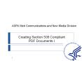 Creating Section 508 Compliant PDF Documents I PowerPoint PPT Presentation