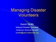 Managing Disaster Volunteers PowerPoint PPT Presentation