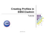 Creating Profiles in EBSCOadmin
