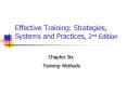 Effective Training: Strategies, Systems and Practices, 2nd Edition PowerPoint PPT Presentation