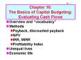 Chapter 10:  The Basics of Capital Budgeting: Evaluating Cash Flows PowerPoint PPT Presentation