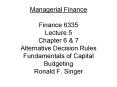 Managerial Finance  Finance 6335 Lecture 5 Chapter 6 PowerPoint PPT Presentation