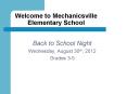 Welcome to Mechanicsville Elementary School PowerPoint PPT Presentation