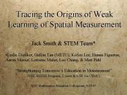 Tracing the Origins of Weak Learning of Spatial Measurement