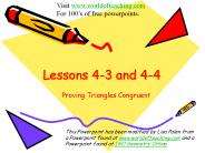 Lessons 4-3 and 4-4