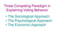 Three Competing Paradigm in Explaining Voting Behavior