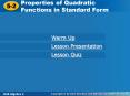 Properties of Quadratic Functions in Standard Form PowerPoint PPT Presentation