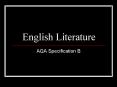 English Literature PowerPoint PPT Presentation