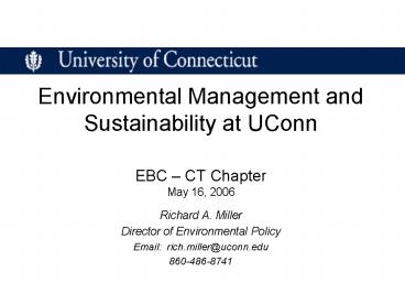 Environmental Management and Sustainability at UConn EBC 