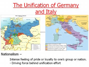 The Unification of Germany and Italy