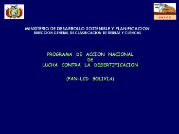 PROGRAMA DE ACCION NACIONAL  DE  LUCHA CONTRA LA DESERTIFICACION