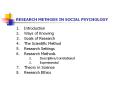 RESEARCH METHODS IN SOCIAL PSYCHOLOGY PowerPoint PPT Presentation