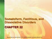 Somatoform, Factitious, and Dissociative Disorders