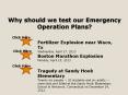 Why should we test our Emergency Operation Plans? PowerPoint PPT Presentation