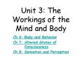 Unit 3: The Workings of the Mind and Body PowerPoint PPT Presentation