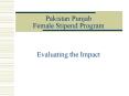 Pakistan Punjab Female Stipend Program PowerPoint PPT Presentation